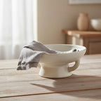 Creative Co-Op Stoneware Bowl w Reactive Glaze, White - color: White, size: 8.0" Round x 3.75" Tall