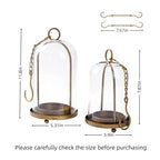 Metal Candle Holder Set (5.3"×11.8" & 3.9"×7.8"), Gold Hurricane Glass Candle Holders for Pillar Candles Wedding Party Table Coffee Table Decor