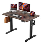 ErGear Height Adjustable Electric Standing Desk, 44 x 24 Inches Sit Stand up Desk, Memory Computer Home Office Desk, Dark Walnut - color: Dark Walnut, size: 43.3 X 23.6 Inches