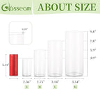 Glasseam Cylinder Glass Vases for Centerpieces: 12 Pack Clear Flower Vase Bulk 4" 6" 8" 10" Hurricane Floating Pillar Candle Holder - Modern Centerpiece for Wedding Dining Home Table Decor