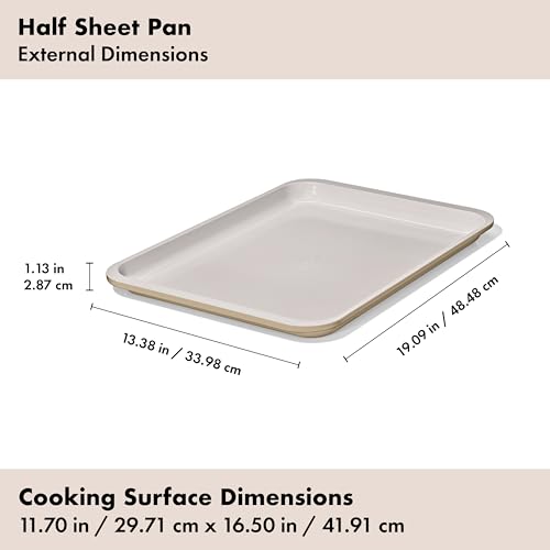 OXO Good Grips Non-Stick Pro Ceramic Coated Metal Bakeware Half Sheet Pan – Biscuit - color: Biscuit, size: Half Sheet Pan