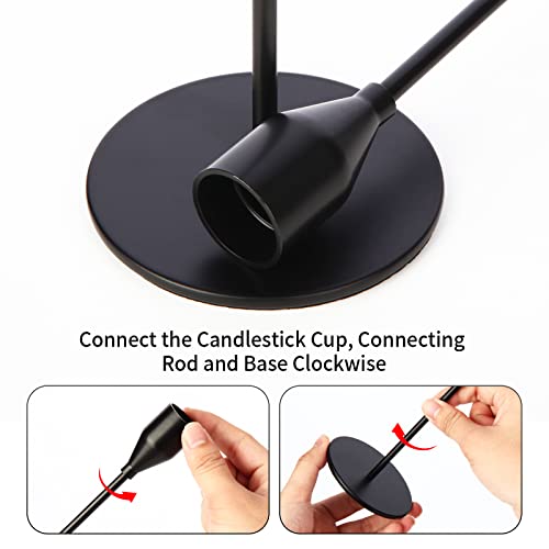 Oatnauxil Matte Black Candle Holders Black Candlestick Holders Metal Candle Holder for Wedding, Dinning, Party, Fits 3/4 inch Thick Candle&Led Candles (Set of 6 Pcs) - color: Matte Black