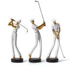 HAUCOZE Golf Figurine Statue Golfer Sculpture White Modern Home Decor Sports Office Gift Polyresin 9.6 Inch