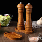 Salt and Pepper Wood Mill Tray, Retro Colour Pepper Grinder Rest, Work Surface and Dining Table Protector (Pepper Mill not Included) - color: G Retro Colours Mill Rest