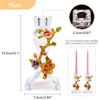 Handcrafted Enamel Glass Candle Holder – Stunning Floral Design with Begonia Flowers for Weddings, Home Décor, and Gift Giving – Unique Handcrafted Piece with Enamel Detailing