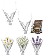 DIY Flower Bouquet Necklace Wearable Vase Pendant Insert Real Dried Flowers Handmade Customizable - color: 2pcs(no Flower)
