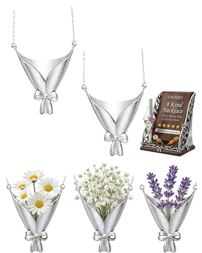 DIY Flower Bouquet Necklace Wearable Vase Pendant Insert Real Dried Flowers Handmade Customizable - color: 2pcs(no Flower)