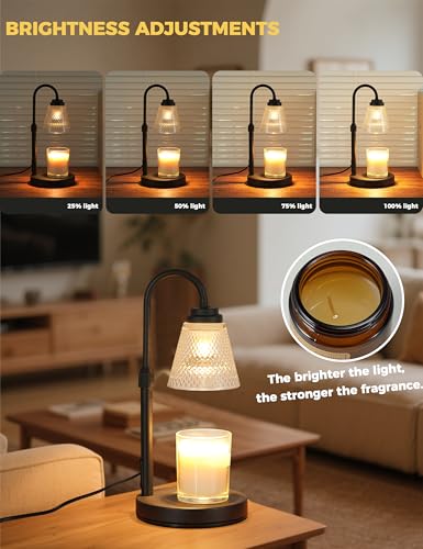 Candle Warmer Lamp with Timer Dimmer, Birthday Gifts for Mom Women Friend Sister, House Warming Gifts, Wax Melt Warmer, Office Apartment Dorm Room Home Decor - color: Black