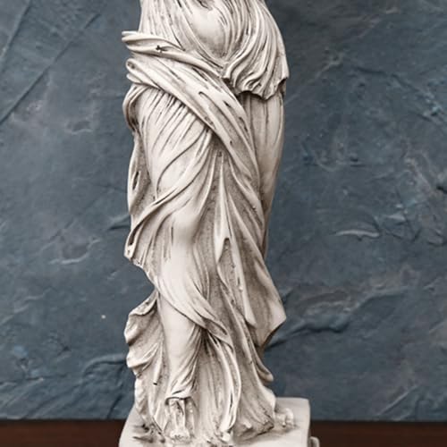 Vintage White Resin Statue - Small Decorative Figurine for Home & Office Desk | Handcrafted Retro Sculpture, Gift-Ready Elegant Home Decor for Shelves, Mantel, or Bookshelf (Vintage White)