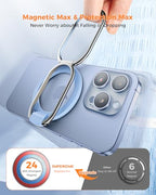 【2025 Upgraded】 Mag Safe Phone Ring Holder, SUPERONE Adjustable Magnetic Kickstand & Removable Phone Grip Compatible with Wireless Charging Only for iPhone 17 & 16 & 15 & 14 & 13 Series - Sierra Blue - color: Sierra Blue