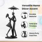 Sculptures Home Decor Couple Statue - Hand Crafted Sculptures for Living Room Romantic Figurines for Couple Metal Sculpture Art,Passionate Love Ornament for Valentines - style: Couple Statue Under Umbrella