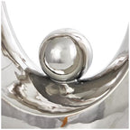 Deco 79 Ceramic Abstract Decorative Sculpture Looped Home Decor Statue with Black Block Base, Accent Figurine 14" x 7" x 25", Silver - size: 14" x 7" x 25"