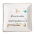 HOME SMILE Friends Gifts for Women Her Ring Trinket Dish Jewerly Tray-A True Friendship is a Journey Without an end-Birthday Gifts for Friends Female - style: Friend