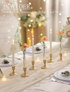 Bud Vases with Candlestick Holders: Set of 6 Clear Glass Vase with Silicon Sleeve for 0.87" Taper Candle Holder - Flower Vases for Centerpieces Wedding Table Party Decor - size: 6 PCs