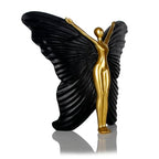 Black Fairy Statues and Figurines Indoor Table Decor - Abstract Modern Home Sculpture - Resin Fairyland Fairy Statue for Home Office and Bedroom Dresser Decor