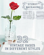 Yirilan Bud Vases Set of 32 PCS, Small Flower Vases for Table Centerpieces, Mini Vases for Single Stem Flowers, Glass Vases for Centerpieces, Wedding & Home Decor, Clear - size: 32 pcs