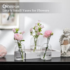Glasseam Glass Bud Vases for Centerpieces: Clear Small Flower Vase Decor Bulk Set of 12 Simple Modern Decorative Vases for Flowers Mini Candle Vase Wedding Centerpiece for Dining Table Decorations