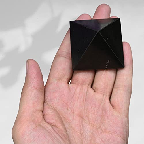 Amazing Gemstone Black Tourmaline Pyramid Crystal Healing Stones - 2" Great Pyramid Figurine of Natural Stone Pyramid for Meditation, Reiki, Chakra Balancing and Crystal Pyramids Grid - color: Black Tourmaline