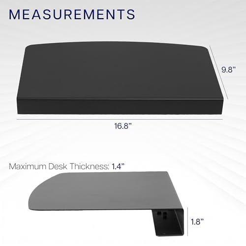 VIVO 17 inch Corner Desk Connector Platform for Mounting Under-Desk Keyboard Trays on L-Shaped Workstations, Black, DESK-AC07S - color: Black