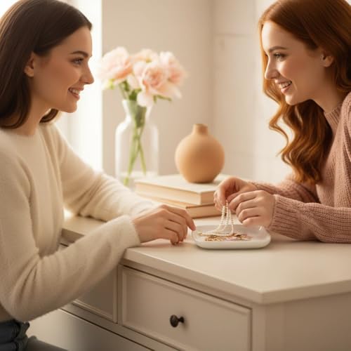 Crisky Best Friend Birthday Gifts for Women, Friendship Gifts for Women, Trinket Ring Dish Jewelry Tray for Friend Her Sisters Besties Long Distance Graduation Gift Ideas, Square - style: Friend - Friendship is Endless