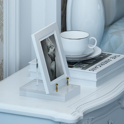 Acrylic Easel Display Stand with Adjustable Gold-Toned Hardware for Pictures, Crystal Clear Acrylic Stand with Floating Appearance for Cookbook, Invitation and Plates, 2-Packs
