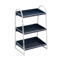 Creative Co-Op Heavily Distressed 3-Tier Metal Tray with White Frame & Rim, Navy - color: Navy
