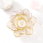 GOLDEAL Lotus Tealight Candle Holders,Set of 4,Gold Glass,Tea Light Holders,Votive Candle Holders Bulk,Pillar Candle Holder for Wedding Party,Baby/Bride Shower Party,Bathroom,Home Table Centerpieces - color: Gold