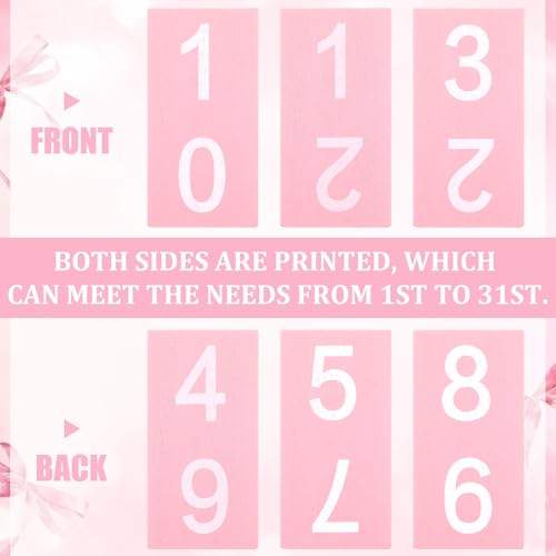AceOrbit Pink Strawberry Wood Block Perpetual Calendar Coquettish Desk Decor Cute Month Week Date Display Decorative Block Calendar for Women Office Home Desk Gift for Women - style: Pink Strawberry