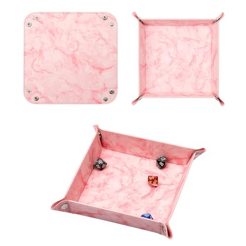 siduater Valet Tray Desktop Storage Organizer – Vegan Leather Catchall Bedside Vanity Tray Nightstand Caddy Holder for Remote Controller, Watch, Keys, Phone, Wallet, Coin, Jewelry, Marble Pink - color: Marble Pink