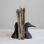 Creative Co-Op Decorative Distressed Cast Metal Duck Head Bookends, Black, Set of 2