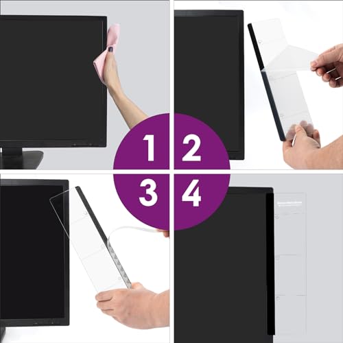 Office Desk Accessories 2pcs Monitor Memo Board Computer Message Board Office Supplies for Women Men Computer Sticky Note Holder with Functional Areas Home Office Accessories Office Must Haves - color: Monitor Memo Board 3