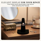 RJ Displays 2 Pcs Black Velvet Rings Display Stand, Jewelry Holder Organizer for Wedding, Showcase & Selling-Perfect Ring Display Case-Jewelry Ring Organizer holder-Perfect Rings stand for vendors - size: Pack of 2