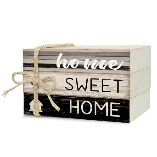 Mini Decorative Books For Home Decor, Small Wood Book Stack For Table Decor, Home Sweet Home decoration Books For Living Room Bookshelf, Farmhouse Stacked Books decoration（L55) - color: Home Sweet Home 10