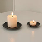 Black Nordic Creative Iron Candle Tray, Modern Minimalist Home Decor Centerpiece, Tabletop Candle Holder