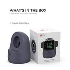 AhaStyle iWatch Stand Silicone Charging Dock Holder Accessories for Apple Watch Series 8/Ultra/SE2/7/6/SE/5/4/3/2/1(49/45/44/42/41/40/38mm), Supports Nightstand Mode【Adapters NOT Included】(Navy Blue) - color: Navy Blue