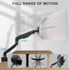 WALI Ultrawide Single Monitor Arm for 13-49 Inch Heavy Duty Curved Screens, up to 44 Lbs, Adjustable Single Monitor Desk Mount with C-Clamp, Grommet Base, 75/100mm VESA (GSM001XL), Black - size: 13"-49", style: Single Arm