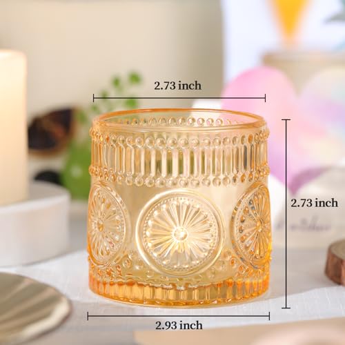 6Pcs Large Votive Candle Holders Gold Glass Tealight Candle Holders for Wedding, Table Centerpiece, Party, Birthday, Home Decor - color: Gold