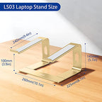 BESIGN LS03 Aluminum Laptop Stand, Ergonomic Detachable Computer Stand, Riser Holder Notebook Stand Compatible with Air, Pro, Dell, HP, Lenovo More 10-15.6" Laptops, Gold - color: F-Gold