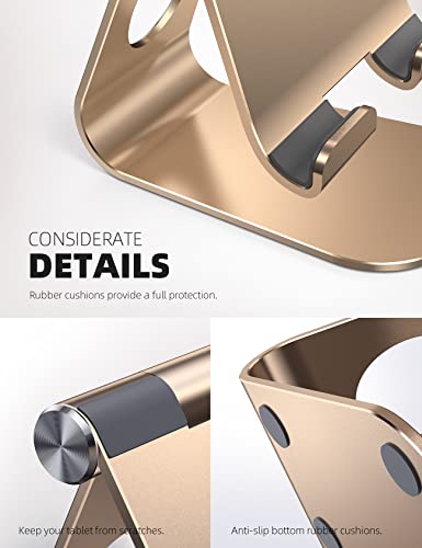 Lamicall Tablet Stand, Adjustable Tablet Holder - Desktop Stand Dock Holder Gifts Compatible with 4-13" Tablets Such as iPad Pro 11, 9.7, 10.5, 12.9 Air Mini, Kindle, Tab, iPhone Air 17 Pro Max, Gold - color: Gold