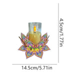 DIY Diamond Art Painting Candlestick Holders 5.71in Mandala Flower Shape Desk Candle Tray Tabletop Ornaments for Wedding Ramadan Party Home Table Centerpiece-Mandala01 - color: Mandala01