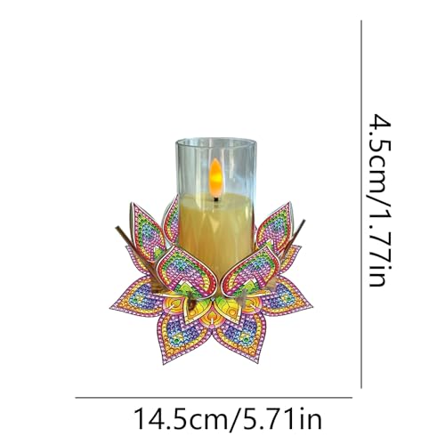 5D DIY Diamond Art Painting PVC Flower Candle Holders Tealight/Tea Light/Votive Candle Holder, for Table Centerpiece Home Décor Party Wedding Dinning-Flower-1 - color: Flower-1