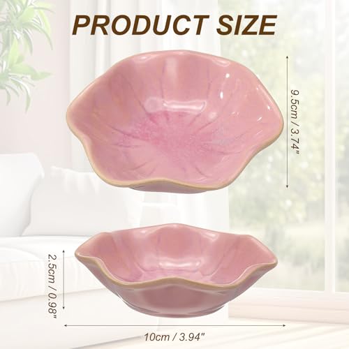 uxcell Candle Holder Plates, 4 Inch Ceramic Candle Tray Tealight Incense Holder Dish Candlestick for Tea Light Aromatherapy Wedding Rustic Vintage Home Decor, Lotus Leaf Pink - color: Pink