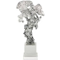 Deco 79 Glass Abstract Handmade Decorative Sculpture Freeform Home Decor Statue with Clear Square Base, Accent Figurine 8" x 4" x 15", Clear - size: 8" x 4" x 15"