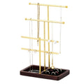 modern T-shaped jewelry rack, jewelry tower, gold metal, square ceramic base decoration display tower, necklace, bracelet, ring storage rack (3-layer wooden pallet black) - style: 3-layer wooden pallet black