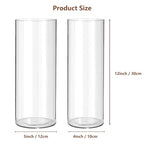 2 Pack Acrylic Cylinder Vases, Non-breakable Vase for Centerpieces, 12 inch Tall Clear Flower Vase Bulk Floating Candle Holder for Wedding Table Home Decor and Party - size: 2 Pack(4''W x 12''H & 5''W x 12''H)
