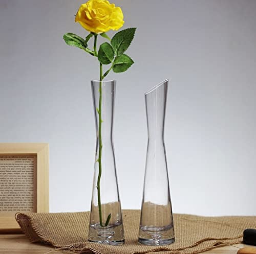 25cm Height Glass Flower Vase Clear Decorative Bud Vase Single Stem Vases for Home Wedding Christmas Decor - size: 25cm/9.84inch