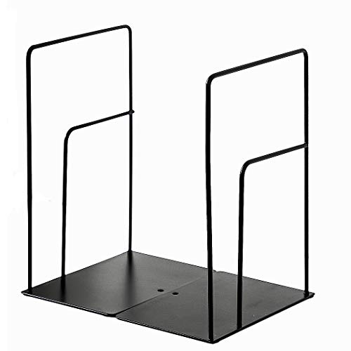 Minimalist Style Bookends Metal Adjustable Books Holder Stand Book Rack Desk Bookend - Rectangle, Black - color: Rectangle, Black