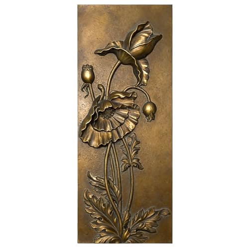 EvruCexul Vintage Floral Wall Sculpture, Antique Bronze Resin Wall Art with Ornate Botanical Design, Decorative Wall Plaque for Elegant Home Décor (Flower3) - style: Flower3