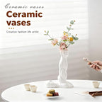 Hand Vase,10.63'' H Muscular Arm Ceramic Vase, Artistic White Ceramic Flower Vase for Home Decor, Table Centerpiece, Modern Sculptural Aesthetic 10.63'' H