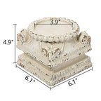 SOFE Column Pedestal Stand for Decoration Display, Distressed White Small Plant Stand, Large Candle Stand, Column Side Table, Classic Plinth Bases for Wedding Party Home Garden